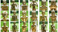 Outdoor Golden Body Painting