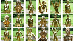 Outdoor Golden Body Painting