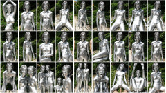 Outdoor Silver Body Painting